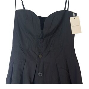 Amy Enjoy Life Black Button Front Fit and Flare‎ Dress Sleeveless Aline NWT M